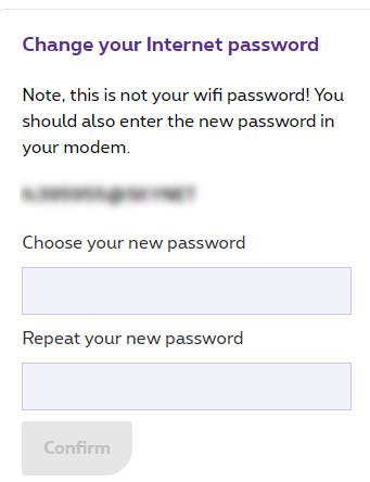 Proximus Password change